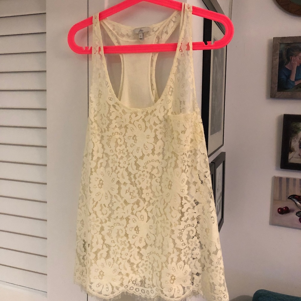 Joie Cream Lace Racer Back Talk w/ Camisole